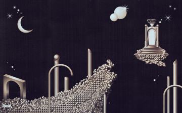 Картинка векторная+графика -графика+ graphics колонны дорога портал светила небо