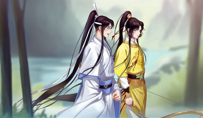 Обои картинки фото аниме, mo dao zu shi, цзинь, лин, лань, сычжуй