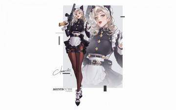 Картинка аниме оружие +техника +технологии девушка автомат ушки