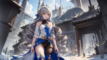 Картинка аниме зима +новый+год +рождество нейросети графика нейроарт ai art нейронные сети рисунки нейро искусство