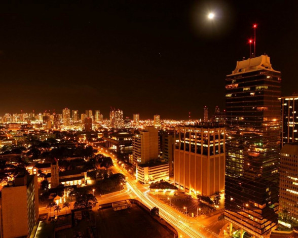 Обои картинки фото города, огни, ночного