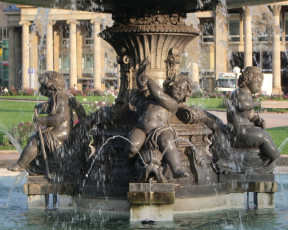 обоя города, фонтаны