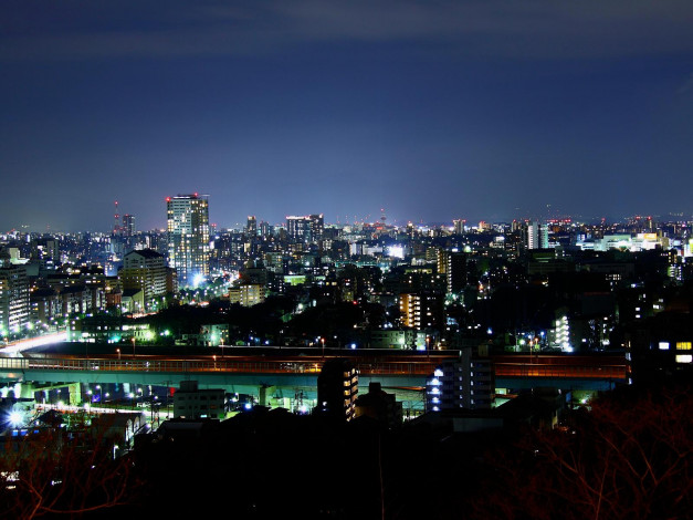 Обои картинки фото города, огни, ночного