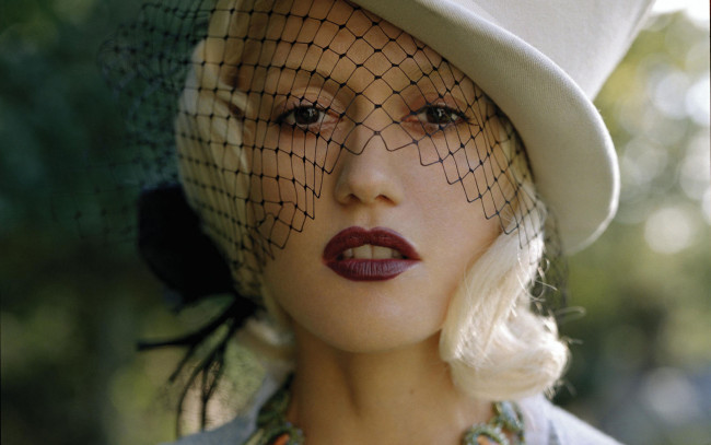 Обои картинки фото музыка, gwen, stefani, шляпка, вуаль
