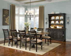 Картинка интерьер столовая стулья стол