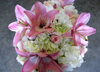 Картинка цветы букеты композиции розы лилии букет