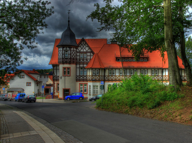 Обои картинки фото германия, тюринген, бад, либенштайн, города, улицы, площади, набережные, дома, улица