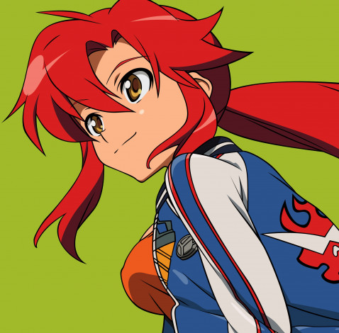 Обои картинки фото аниме, tengen, toppa, gurren, lagann, взгляд, девушка, yoko, littner