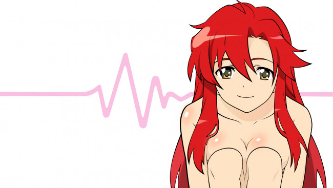 Обои картинки фото аниме, tengen, toppa, gurren, lagann, рыжая, взгляд, девушка, yoko, littner