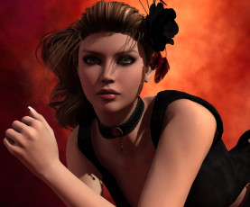 Картинка 3д+графика портрет+ portraits фон взгляд девушка