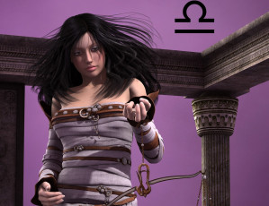 Картинка 3д+графика люди+ people арка фон взгляд девушка