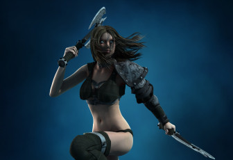 Картинка 3д+графика амазонки+ amazon девушка взгляд фон оружие