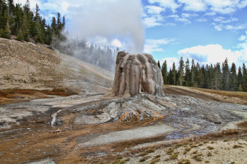 Картинка природа стихия плато лес гейзер