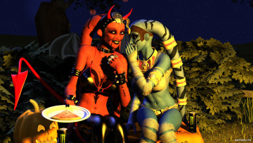 Картинка 3д+графика существа+ creatures кастаника халк улыбка тыква деревья