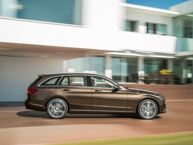 Обои картинки фото автомобили, mercedes-benz, темный, line, estate, s205, 2014г, exclusive, hybrid, bluetec, c, 300