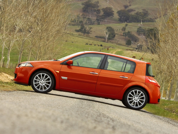 Обои картинки фото автомобили, renault, 2004г, au-spec, 5-door, rs, megane