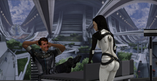 Обои картинки фото 3д графика, фантазия , fantasy, улыбка, взгляд, девушка, мужчина