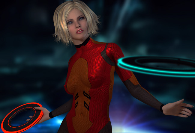 Обои картинки фото 3д графика, люди , people, девушка, взгляд, фон, блондинка