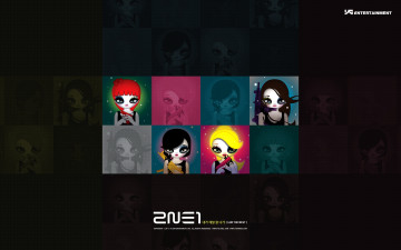 обоя музыка, 2ne1, шарж