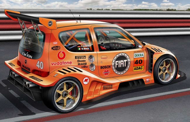 Обои картинки фото автомобили, виртуальный тюнинг, fiat