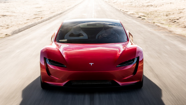 Обои картинки фото tesla roadster 2019, автомобили, tesla, 2019, roadster, красный