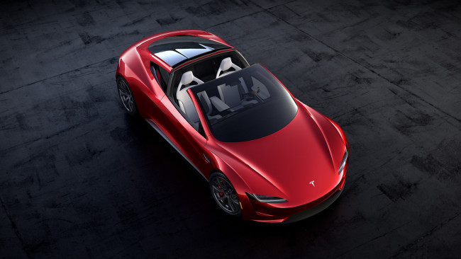Обои картинки фото tesla roadster 2019, автомобили, tesla, roadster, 2019, красный
