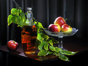 Картинка еда напитки +сок ветка яблоки бутылка сок