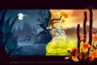 Картинка календари фэнтези день природа оружие цветы существо 2019 ночь calendar