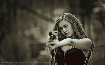 Картинка календари компьютерный+дизайн девушка пистолет 2019 calendar оружие женщина прицел