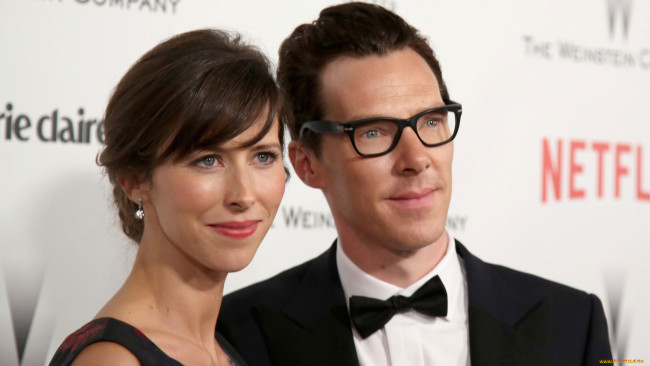 Обои картинки фото разное, знаменитости, бенедикт, камбербэтч, супруги, тимоти, карлтон, софи, хантер