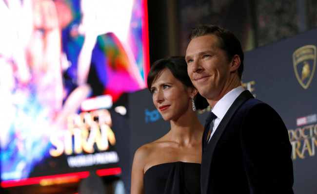 Обои картинки фото разное, знаменитости, бенедикт, камбербэтч, супруги, тимоти, карлтон, софи, хантер