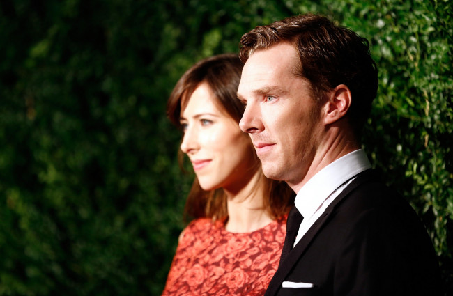 Обои картинки фото разное, знаменитости, бенедикт, камбербэтч, супруги, тимоти, карлтон, софи, хантер