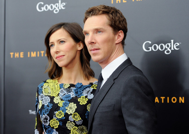 Обои картинки фото разное, знаменитости, бенедикт, камбербэтч, супруги, тимоти, карлтон, софи, хантер