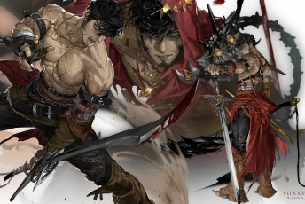 Картинка аниме оружие +техника +технологии парень шрамы