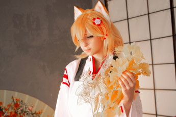 Картинка yameeka девушки -+креатив +косплей образ костюм ушки цветы