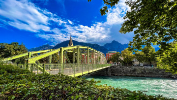 Картинка isel+river lienz austria города -+мосты isel river