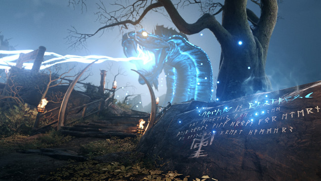 Обои картинки фото видео игры, for honor,  wrath of the jormungandr, камень, руны, змей, дорожка