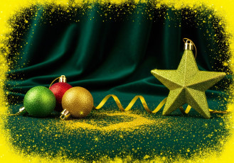 обоя праздничные, украшения, новогодняя