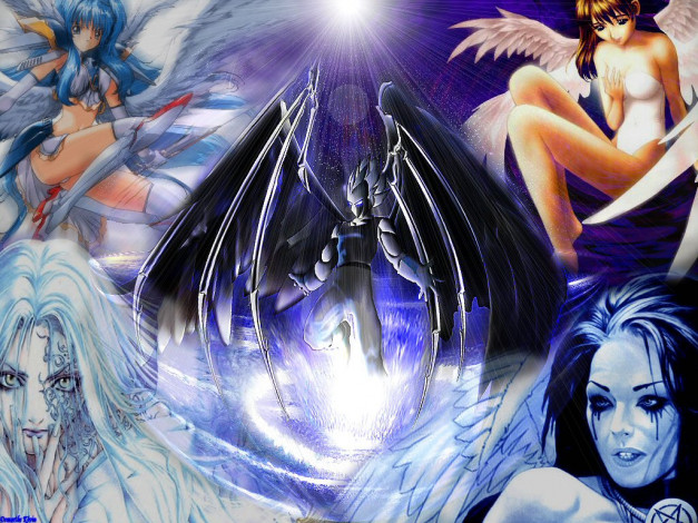 Обои картинки фото аниме, angels, demons