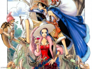 Картинка аниме one piece monkey d luffy nefertari vivi