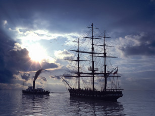 обоя корабли, разные, вместе