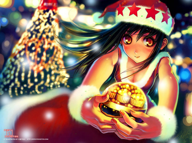 Обои картинки фото аниме, merry, chrismas, winter