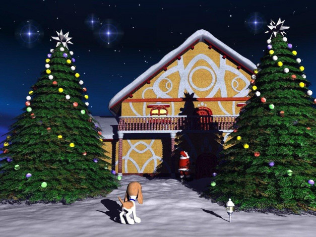 Обои картинки фото праздничные, 3д, графика, новый, год