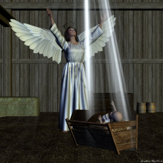 Картинка 3д графика angel ангел лучи младенец