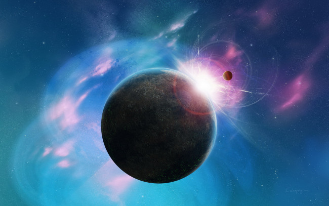 Обои картинки фото космос, арт, планеты