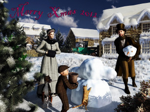 Картинка 3д графика holidays праздники merry xmas to all