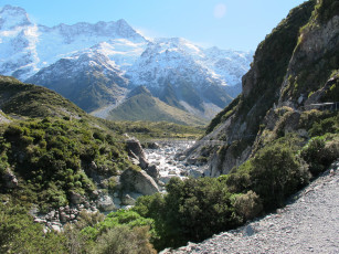 Картинка новая зеландия кентербери маунт кук нешнел парк природа горы лес