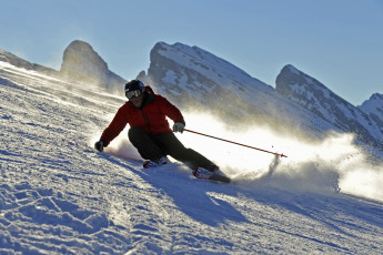 Картинка спорт лыжный снег спуск
