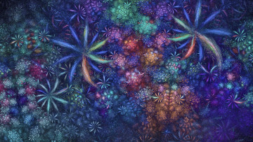 Картинка 3д графика fractal фракталы цвета узор фон