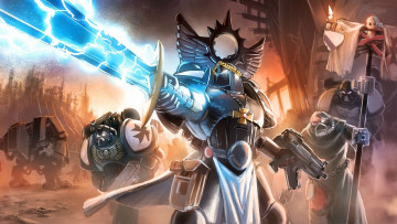 обоя warhammer, 40, 000, space, marine, видео, игры, луч, оружие, воин